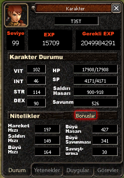 Bonus Sistemi Ekranı 1